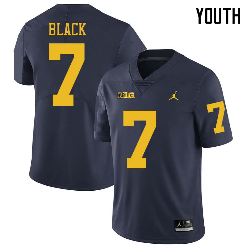 Jordan Brand Youth #7 Tarik Black Michigan Wolverines College Football Jerseys Sale-Navy